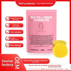 Kojic Acid Cleansing Pore Gentle Not Tight Daily Skin Care Moisturizing and Brightening Facial Turmeric Cleansing Pad