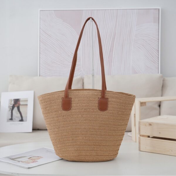 Women's Shoulder Crossbody Straw Bag Woven Bag Beach Bag New Women's Tote Bag Large Capacity - Image 3
