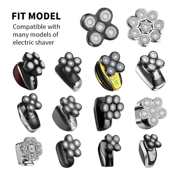 Cross-border electric shaver rotary washing shaving multi-head accessories floating IPX-grade bald razor - Image 5