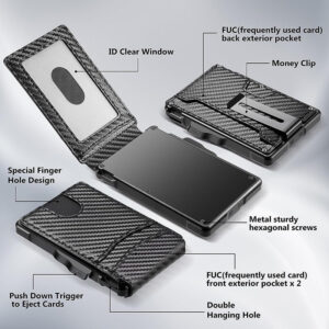 Double-fold carbon fiber flip wallet