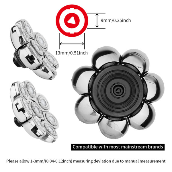 Cross-border electric shaver rotary washing shaving multi-head accessories floating IPX-grade bald razor - Image 3