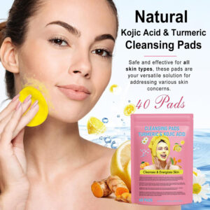 KOJIC ACID & TURMERIC CLEANSING PADS Turmeric Kojic Acid Cleaning Cotton Sheet